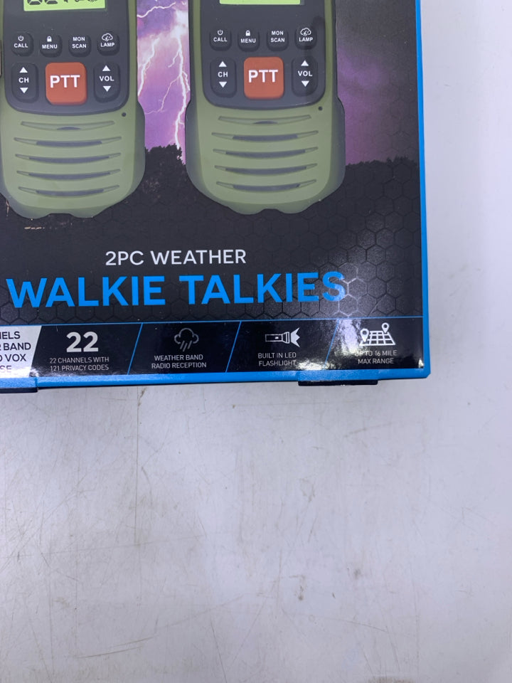 NIB 2 PC WEATHER WALKIE TALKIES SMARTGEAR.
