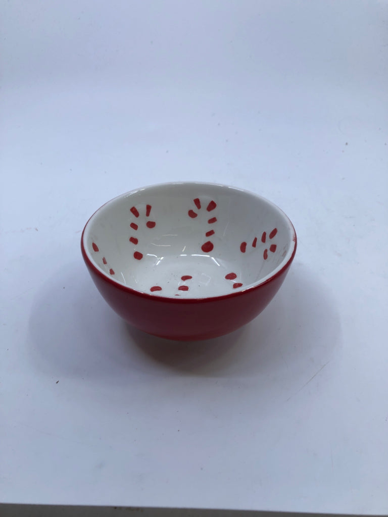 SMALL CANDY CANE NUT BOWL.