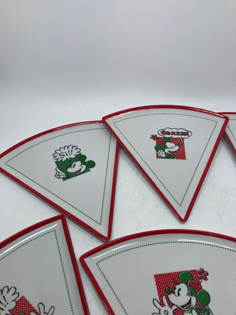 6 ITALIAN MICKEY MELAMINE PIZZA PLATES.