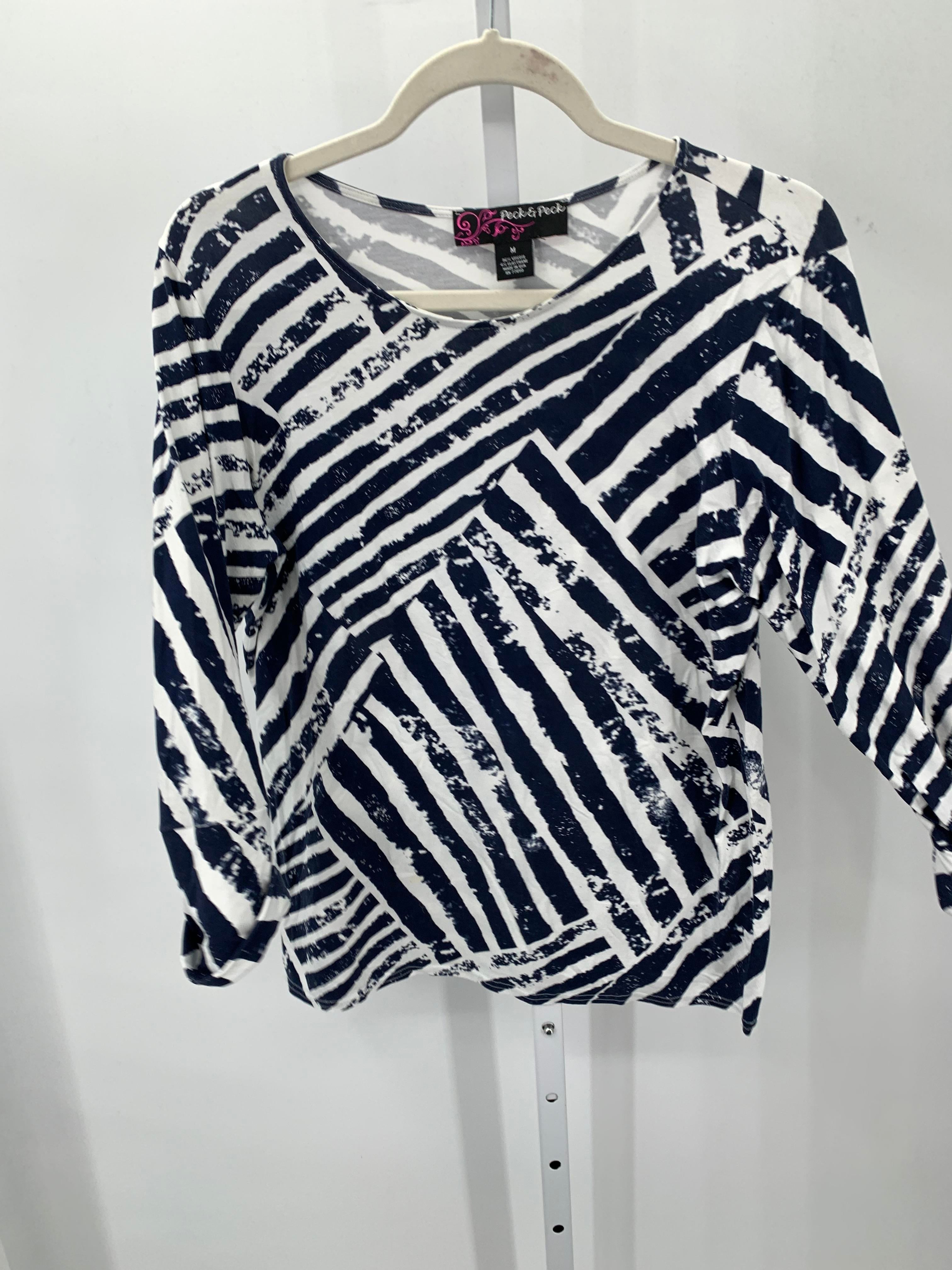 Peck & Peck Size Medium Misses 3/4 Sleeve Shirt