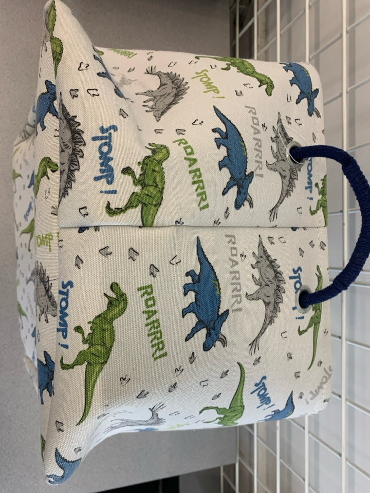 BLUE DINO CLOTH STORAGE BIN.