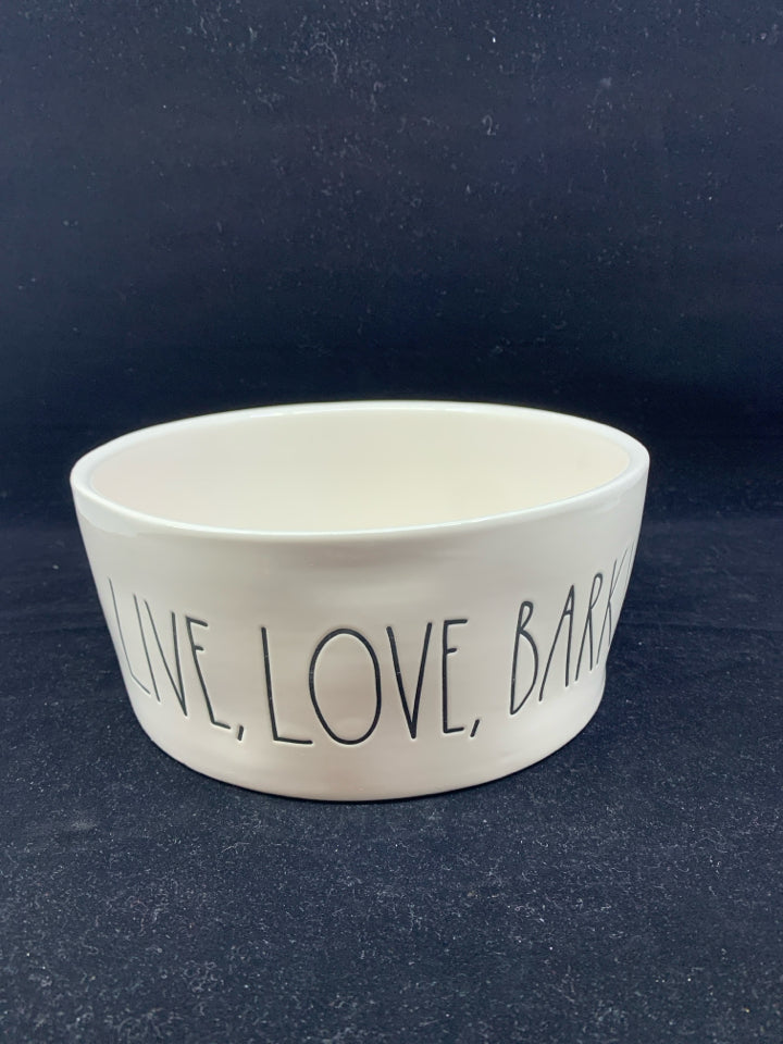 RAE DUNN LARGE LIVE,LOVE,BARK DOG BOWL.