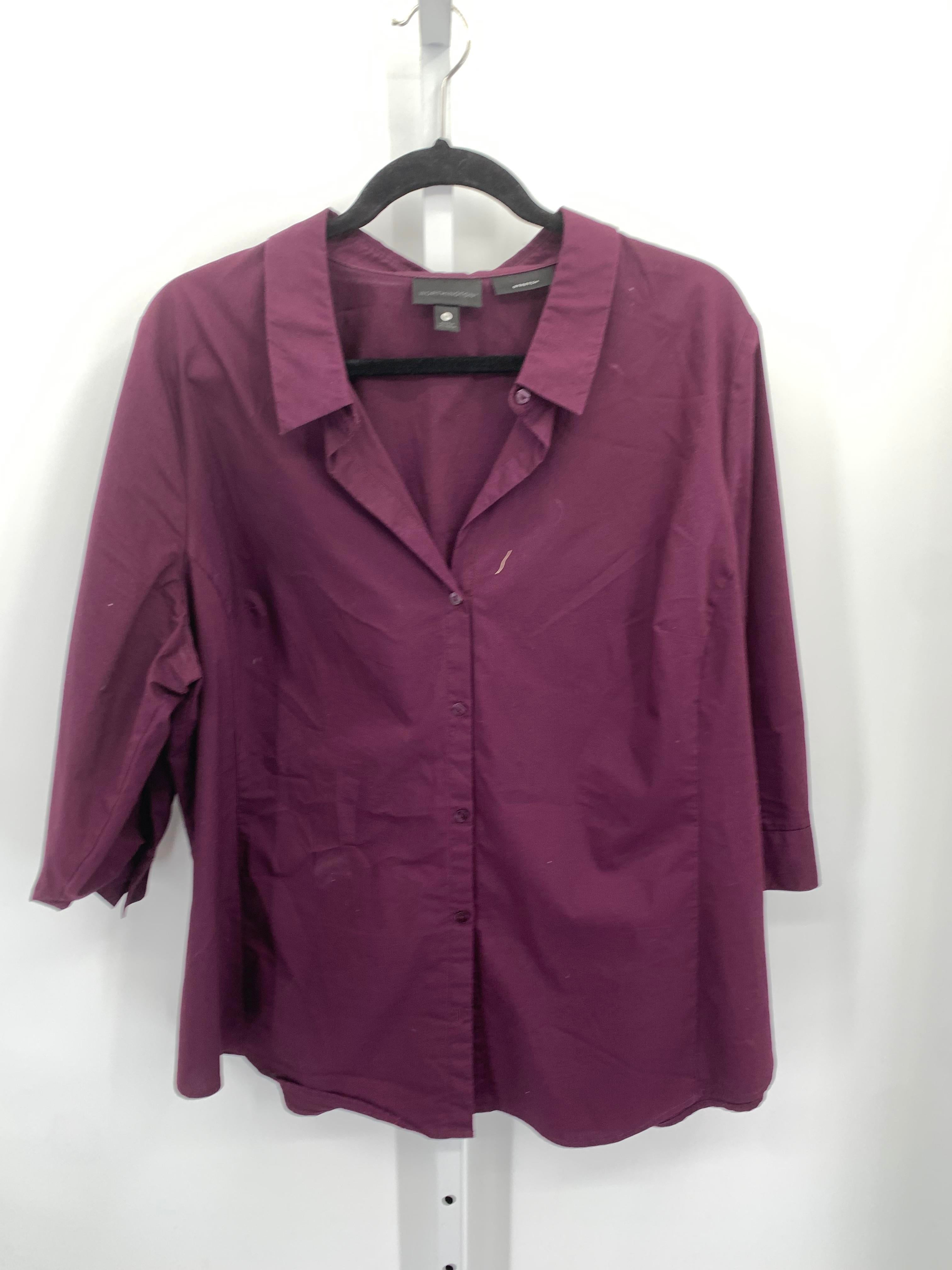 Worthington Size 2X Womens 3/4 Sleeve Shirt