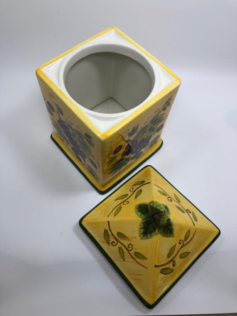4PC YELLOW FRUIT CANISTERS.