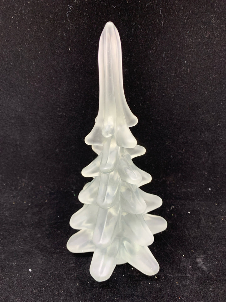 HEAVY FROSTED GLASS TREE.