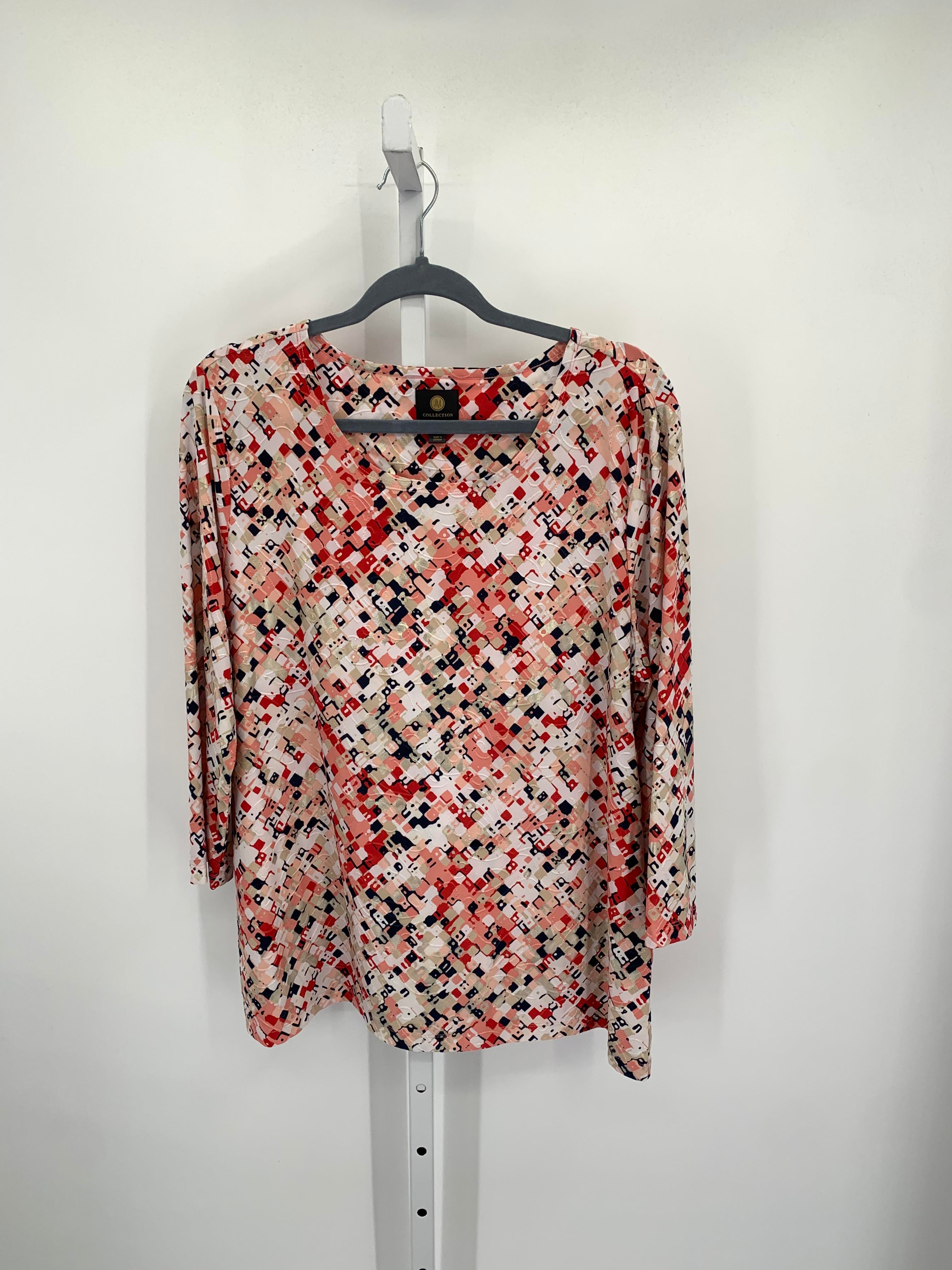 JM Collection Size Extra Large Misses 3/4 Sleeve Shirt