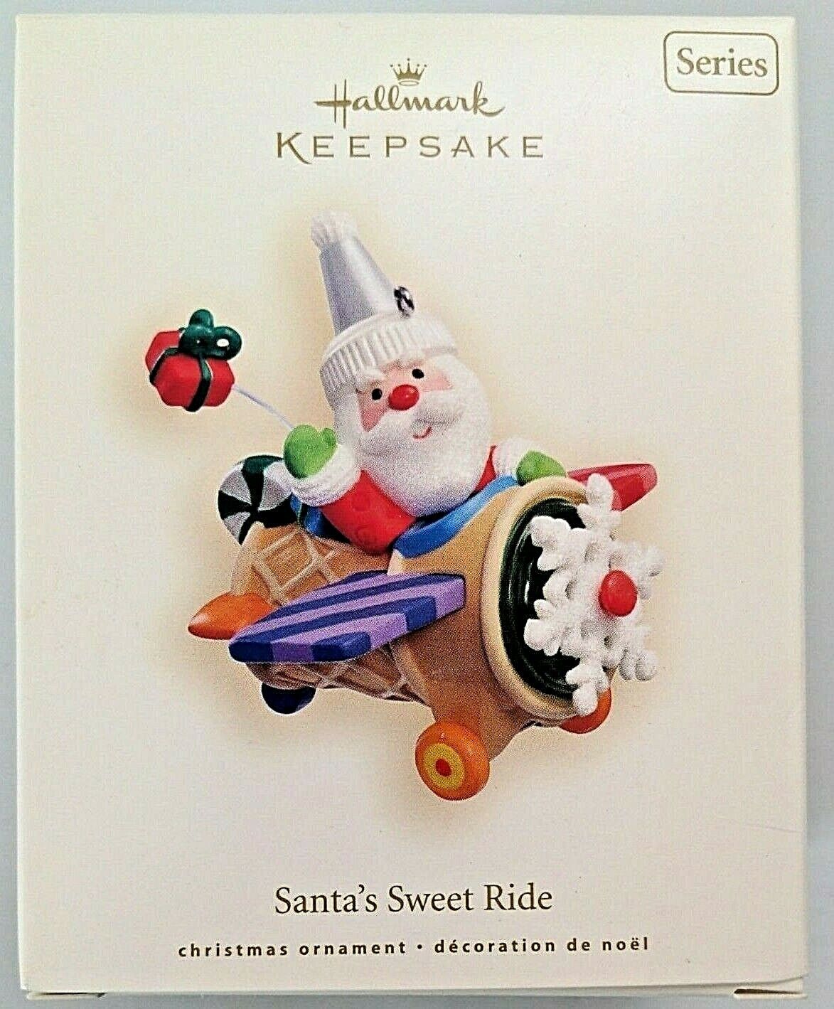 Hallmark Ornament 2008 Santas Sweet Ride #2 - Ice Cream Cone Airplane - in box