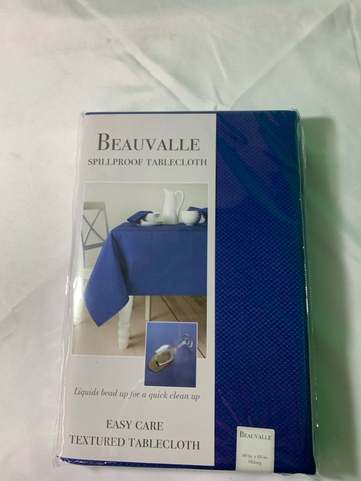 NIP BLUE TABLECLOTH-OBLONG 60" X 84"