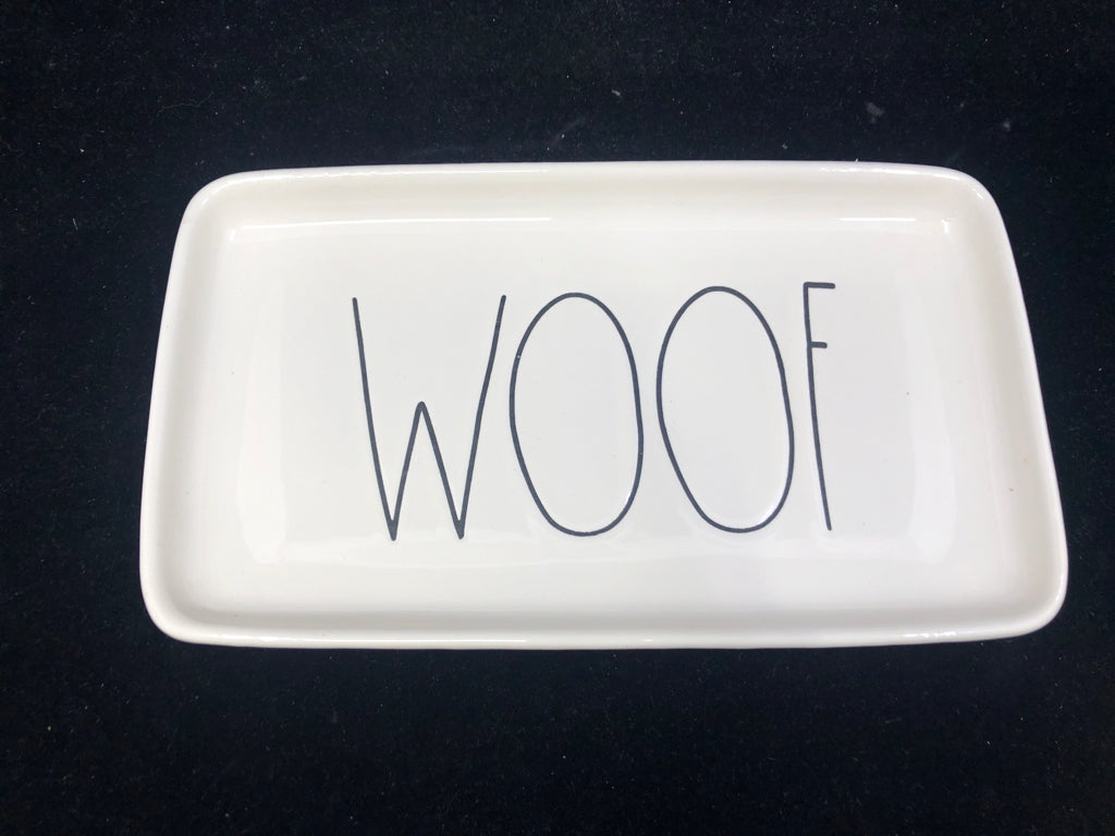 RAE DUNN WOOF CATCH TRAY.