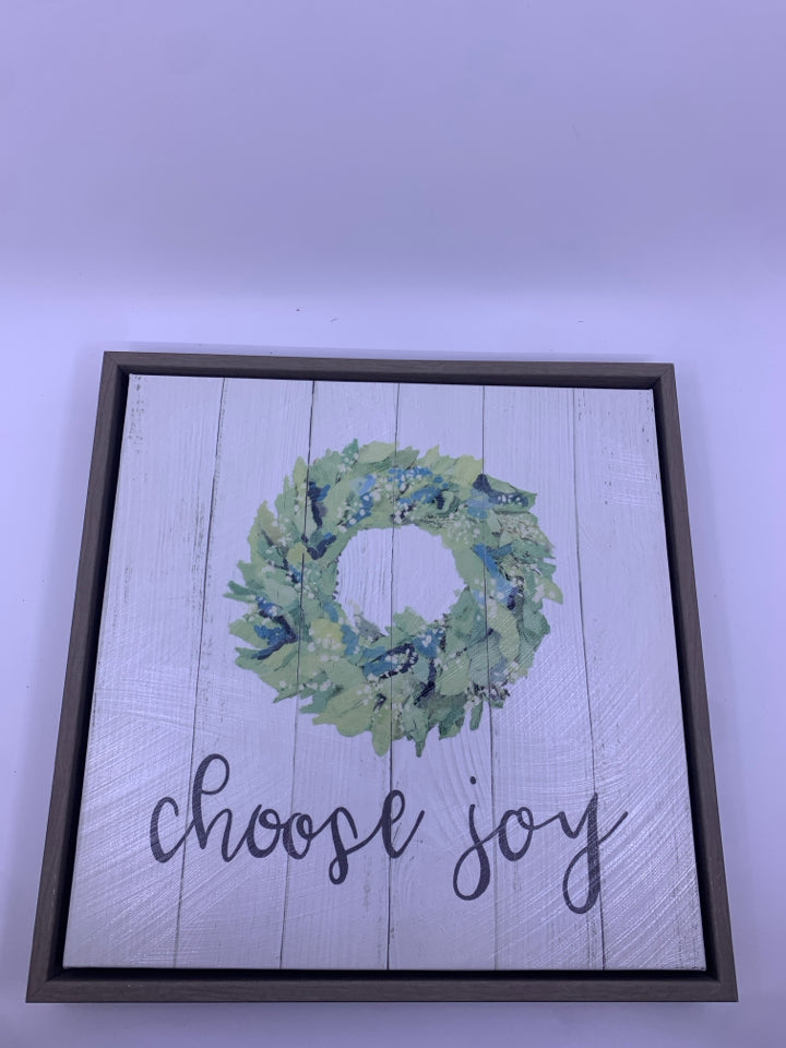 CHOOSE JOY WREATH CANVAS WALL ART.