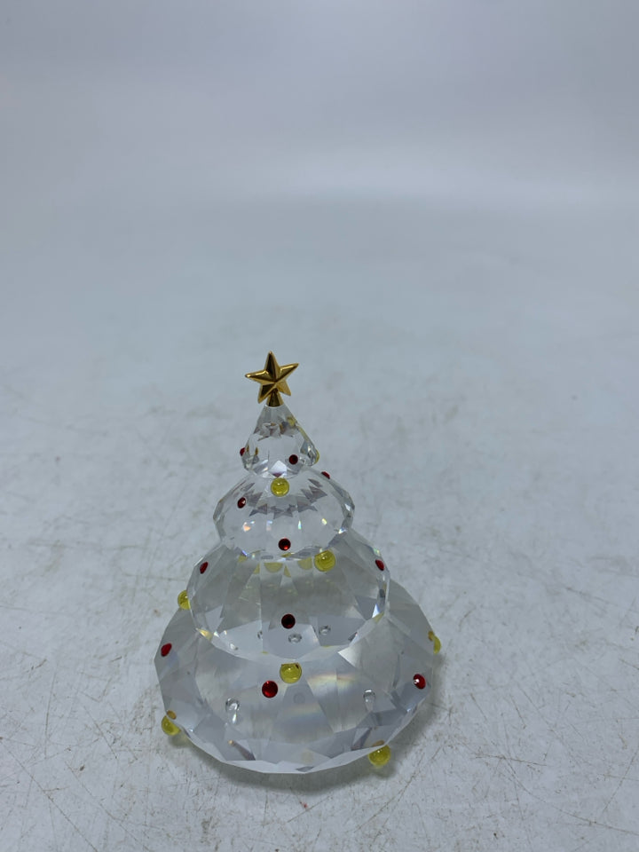 MINI SWAROVSKI CRYSTAL CHRISTMAS TREE COLORFUL ORNAMENTS IN BAG.