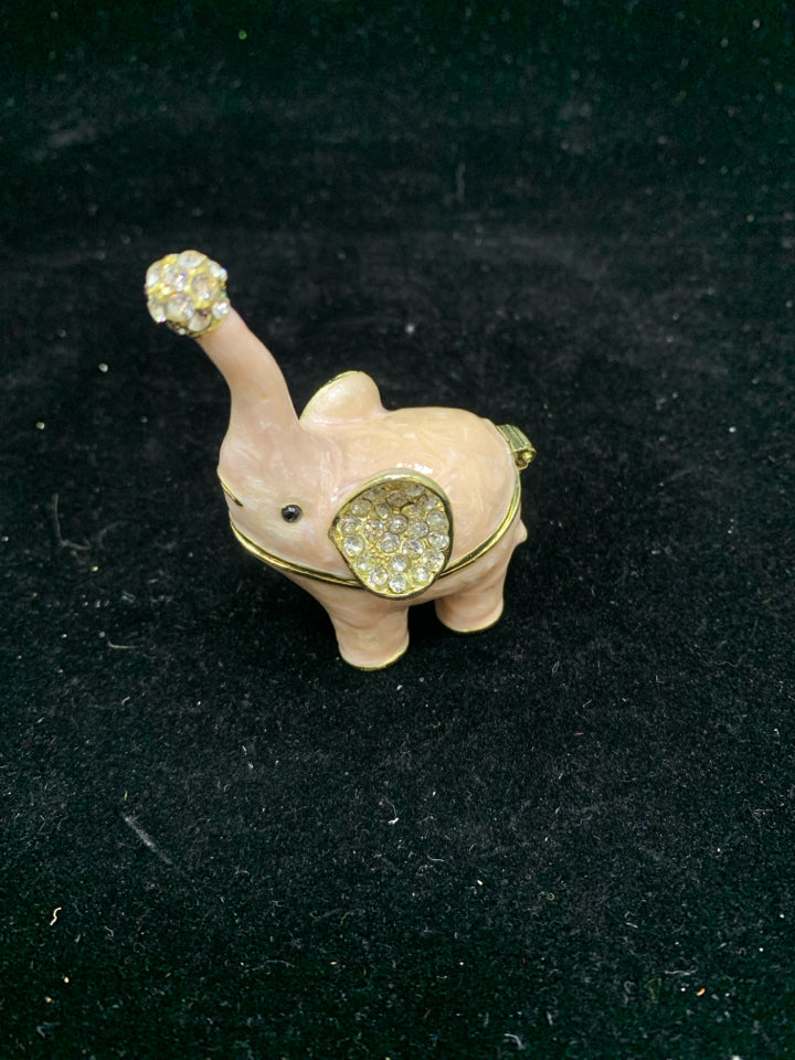 JEWELED ELEPHANT TRINKET BOX.
