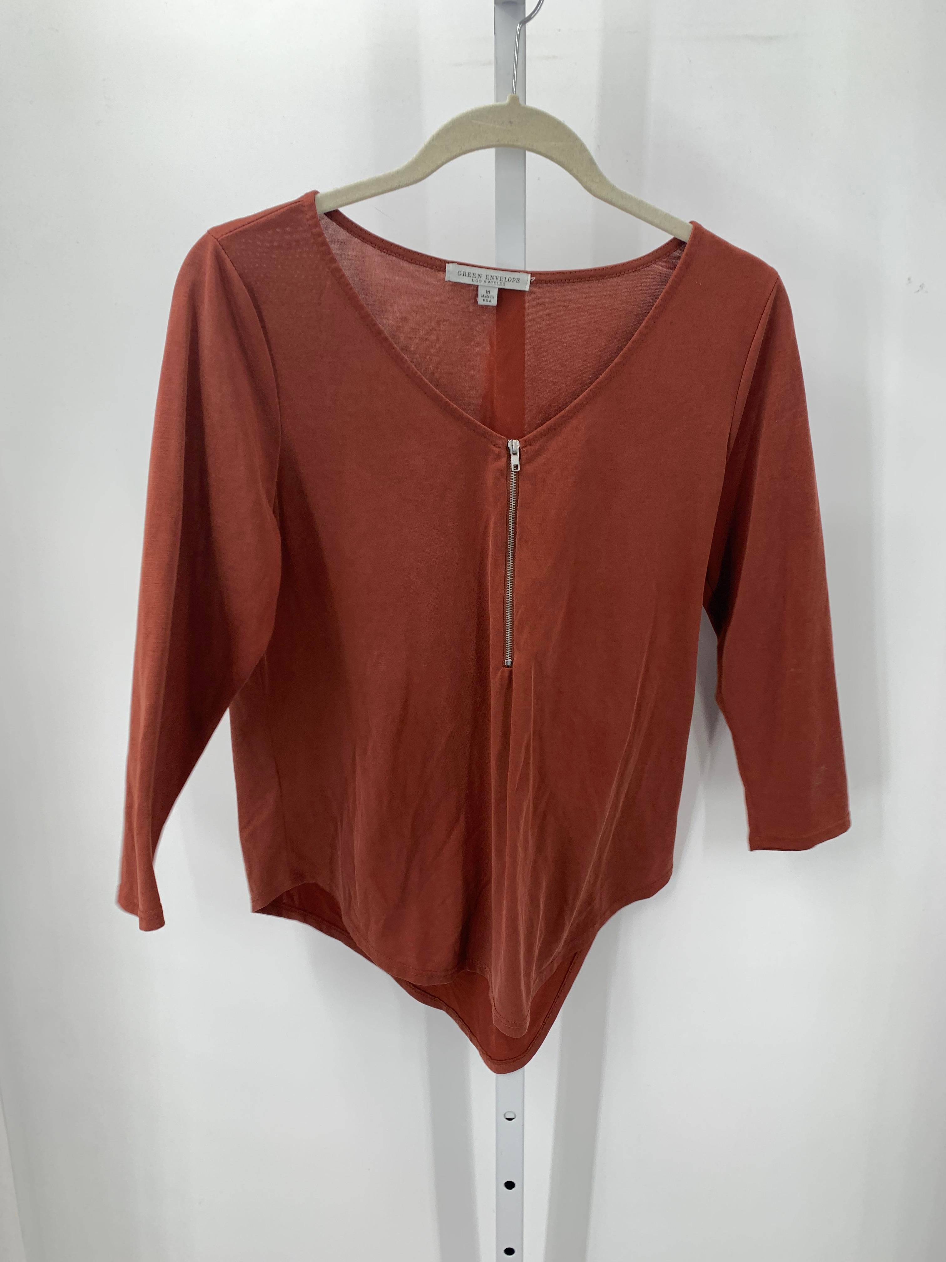 Green Envelope Size Medium Misses 3/4 Sleeve Shirt