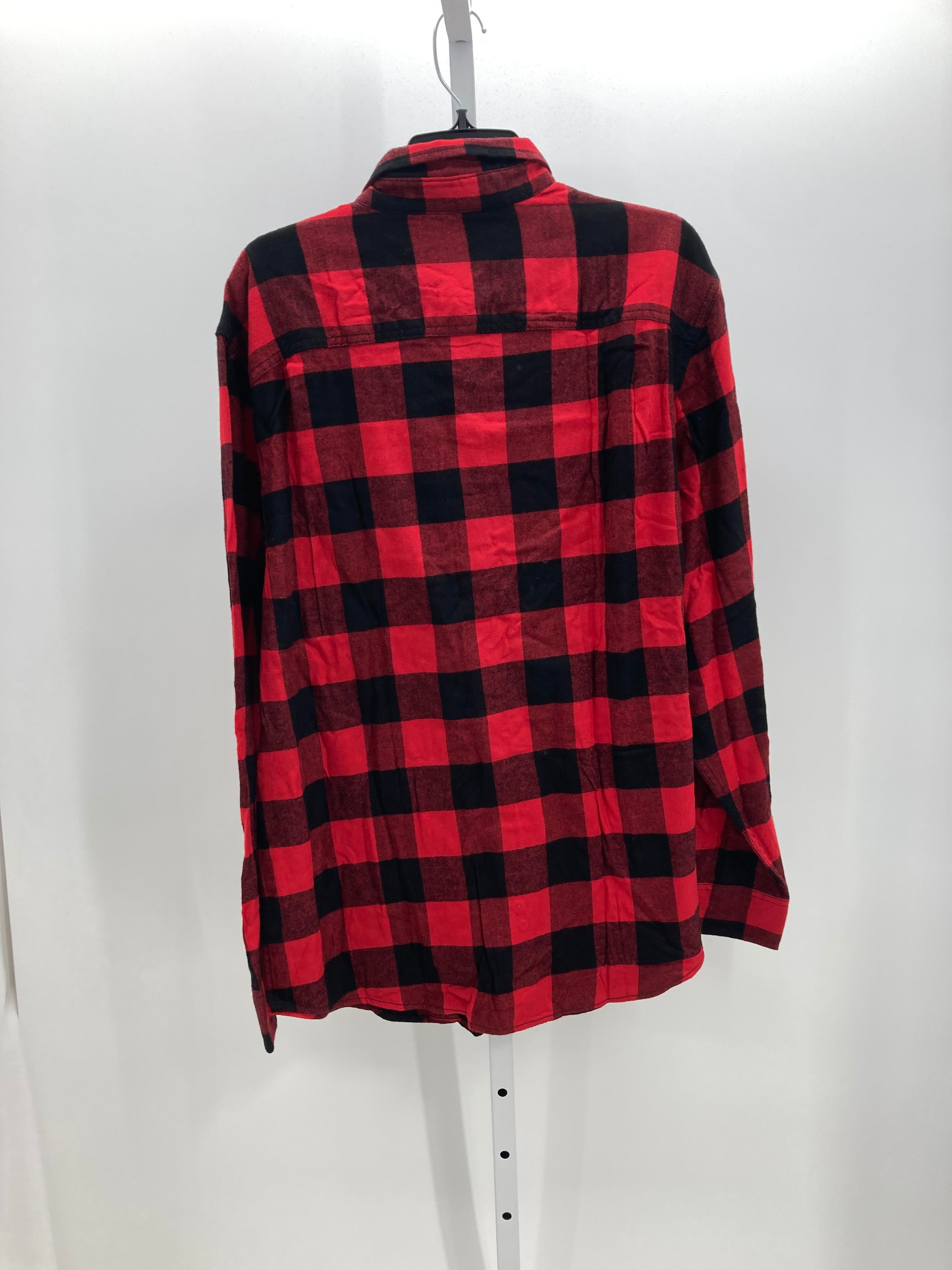 NEW BLACK PLAID BTN DOWN