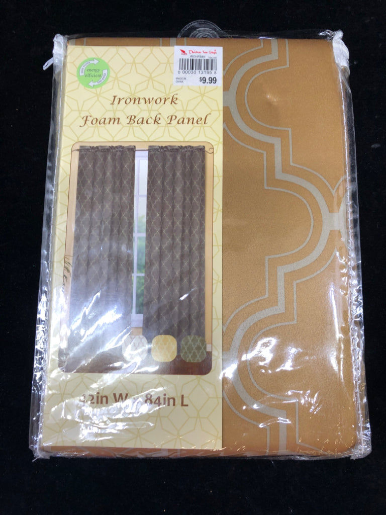 NIP BURNT YELLOW FOAM BACK PANEL IRONWORK.