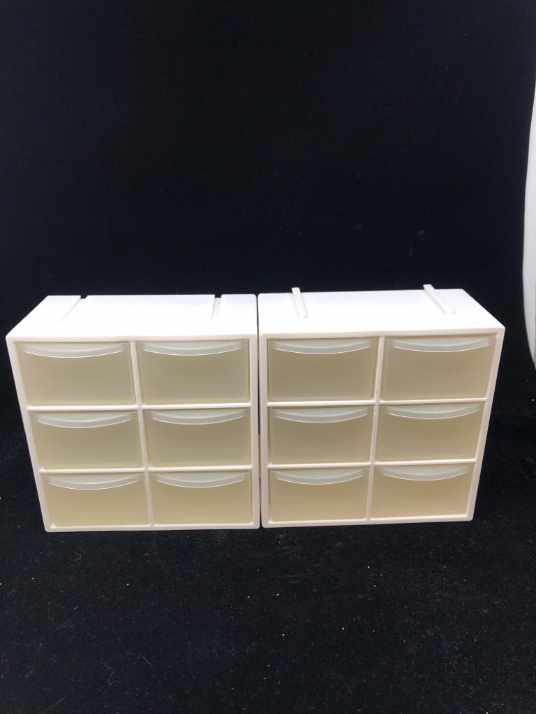 12 DRAWER PLASTIC STORAGE WHITE/CLEAR.