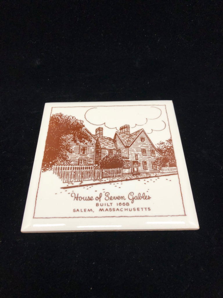 "HOUSE OF SEVEN GABLES" SALEM MASS TRIVET.