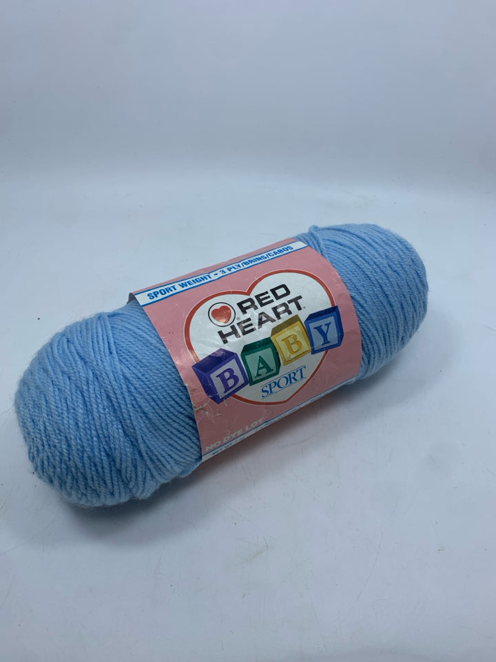 RED HEART BABY BLUE YARN.