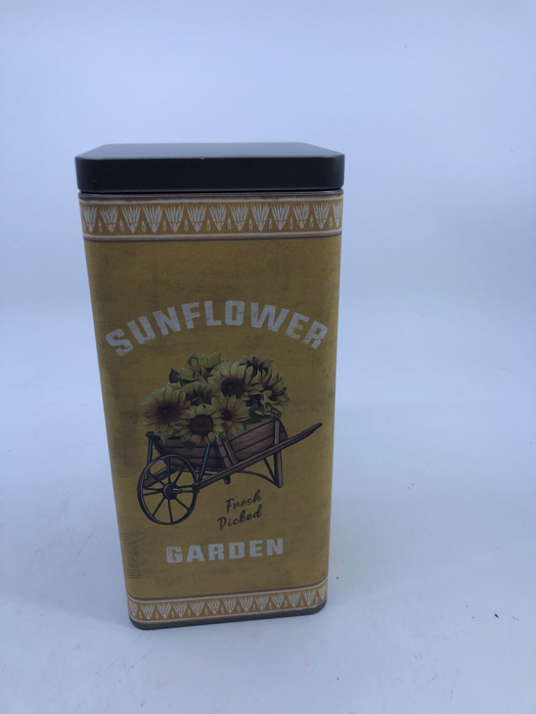 METAL SUNFLOWER GARDEN TIN.
