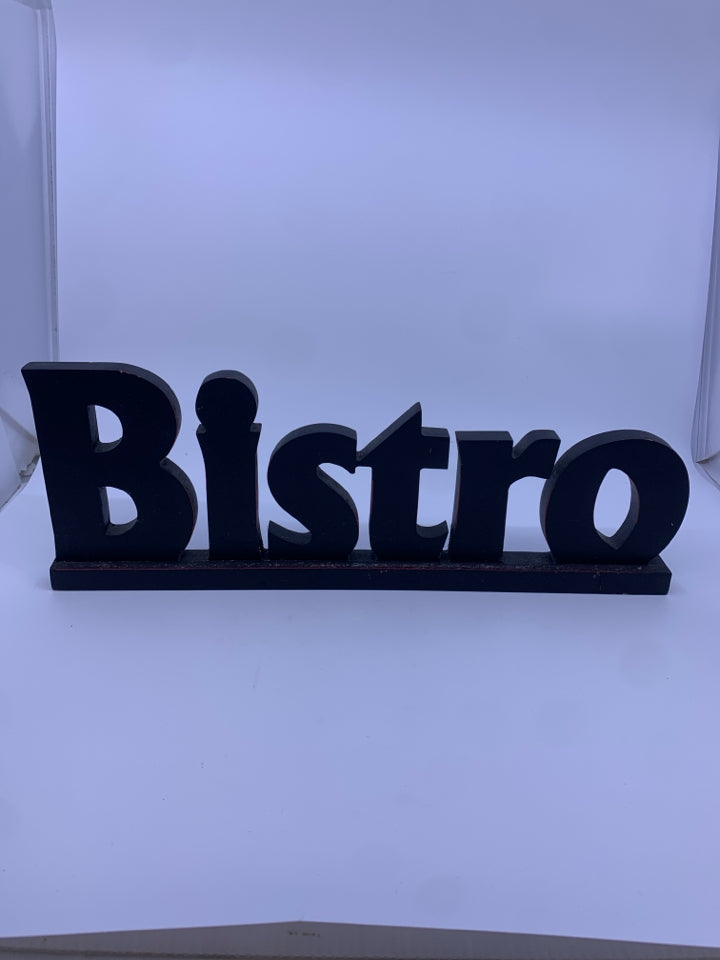 BISTRO WOOD BLOCK SHELF DECOR/WALL HANGING.