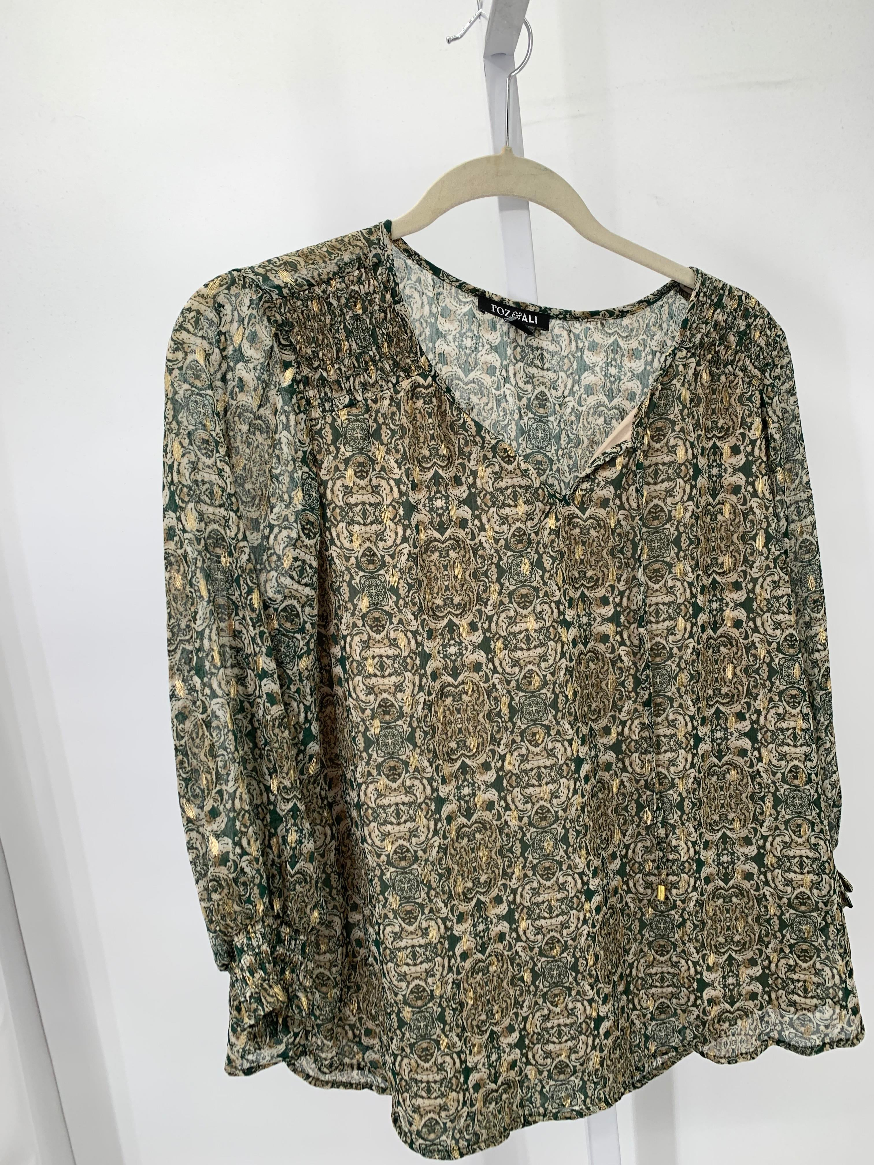 Roz & Ali Size Medium Misses 3/4 Sleeve Shirt