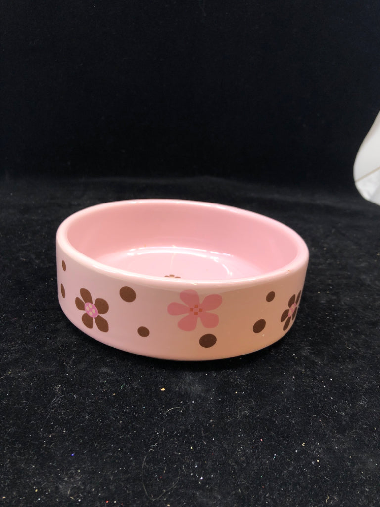 PINK AND BROWN "DIVA" PET BOWL.