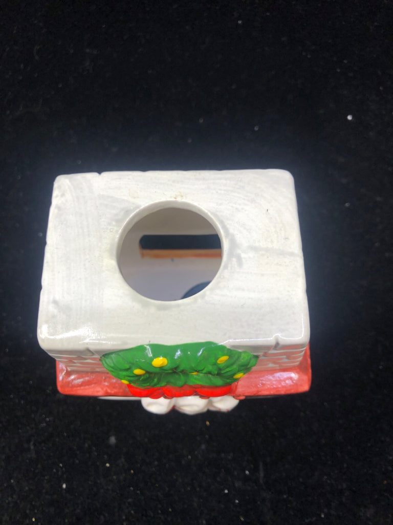 CERAMIC FIREPLACE TEA LIGHT CANDLE HOLDER.