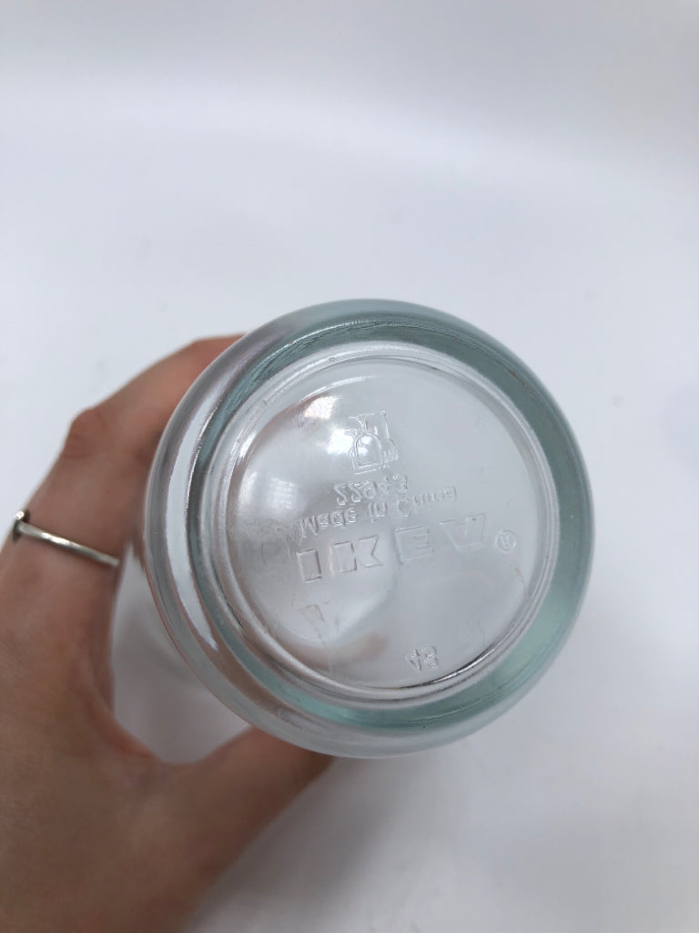 4 IKEA CLEAR GLASS TUMBLERS.