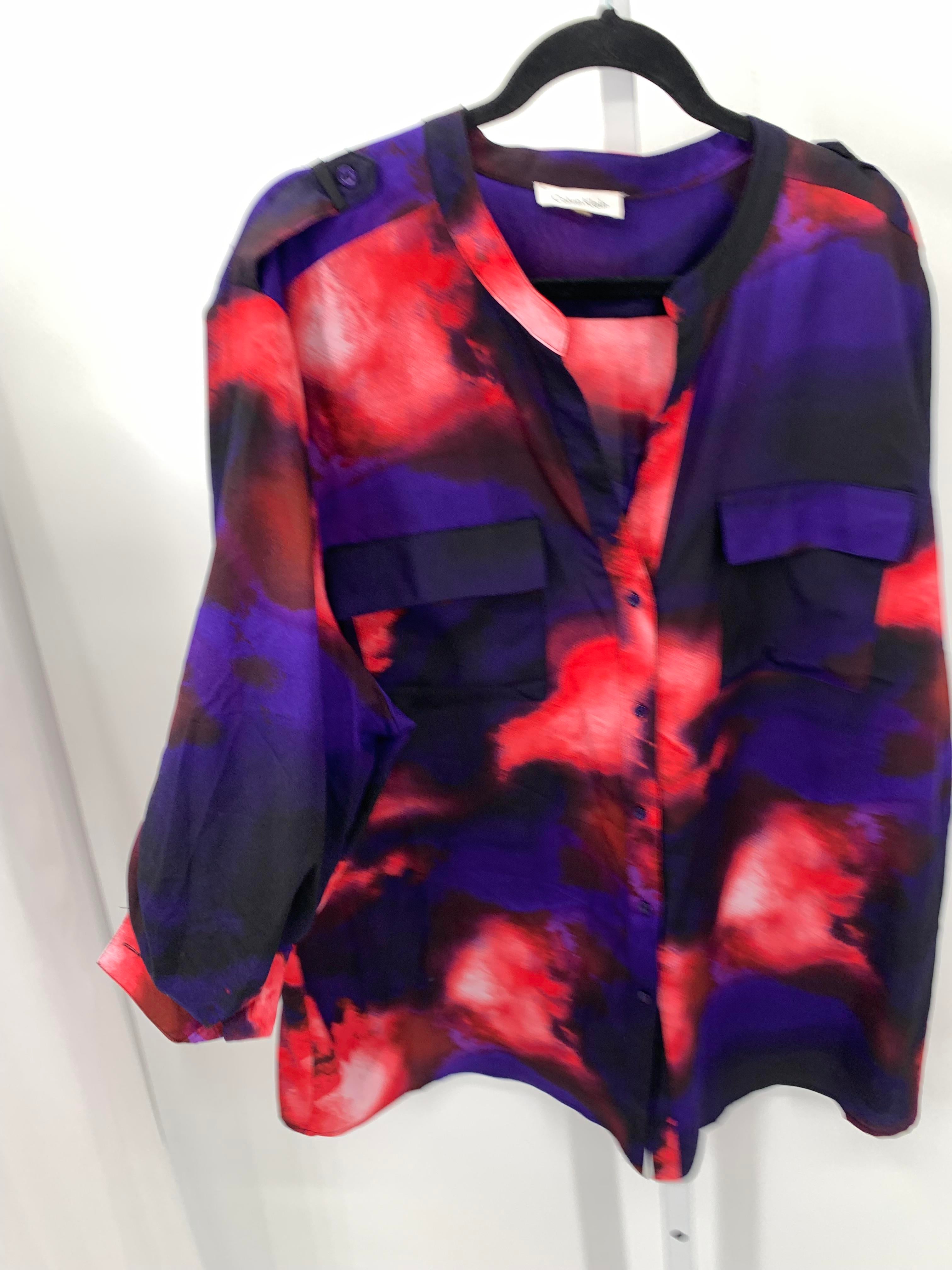 Calvin Klein Size 3X Womens Long Sleeve Shirt