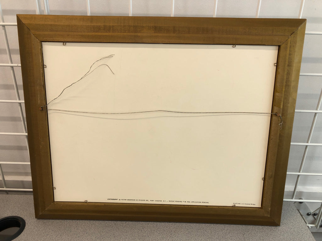 FRAMED 3D MOVING PICTURE OF TREES & ROAD.