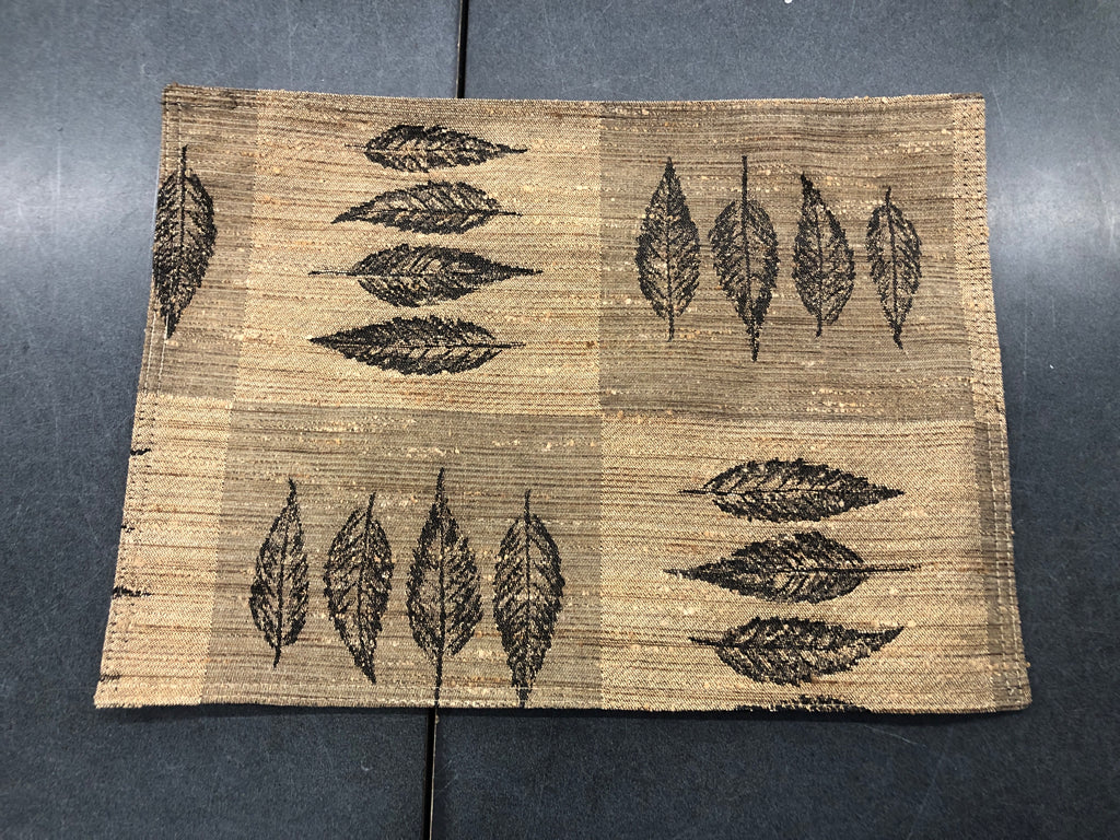 4  TAN LEAF PLACEMATS.