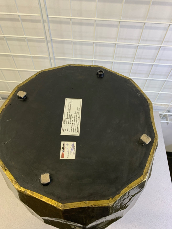 GOLD HEXAGONAL END TABLE.