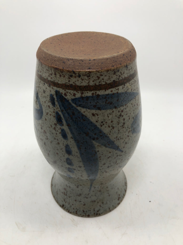 BLUE SPECKLED POTTERY VASE.