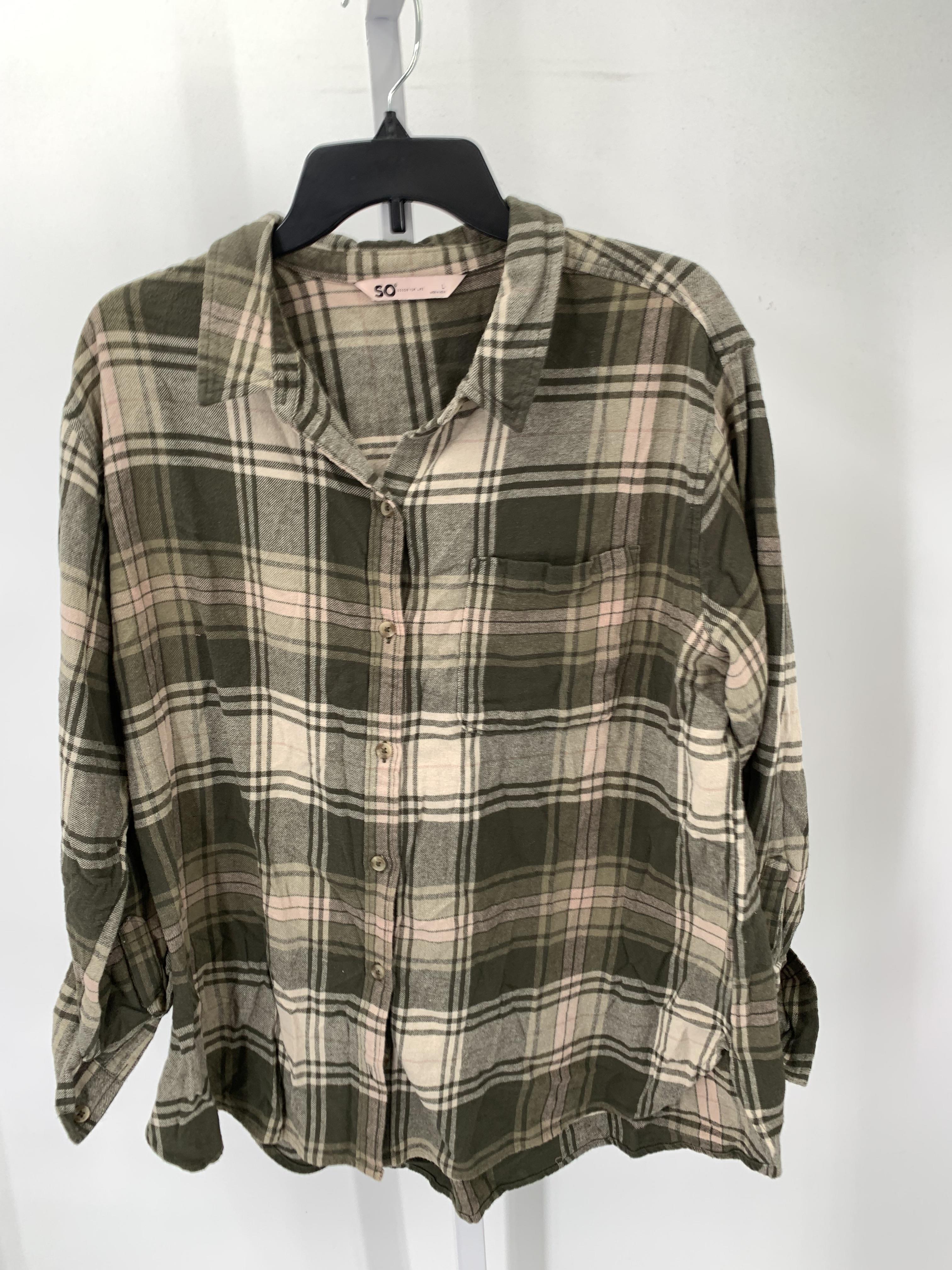 SO Size Large Juniors Long Sleeve Shirt