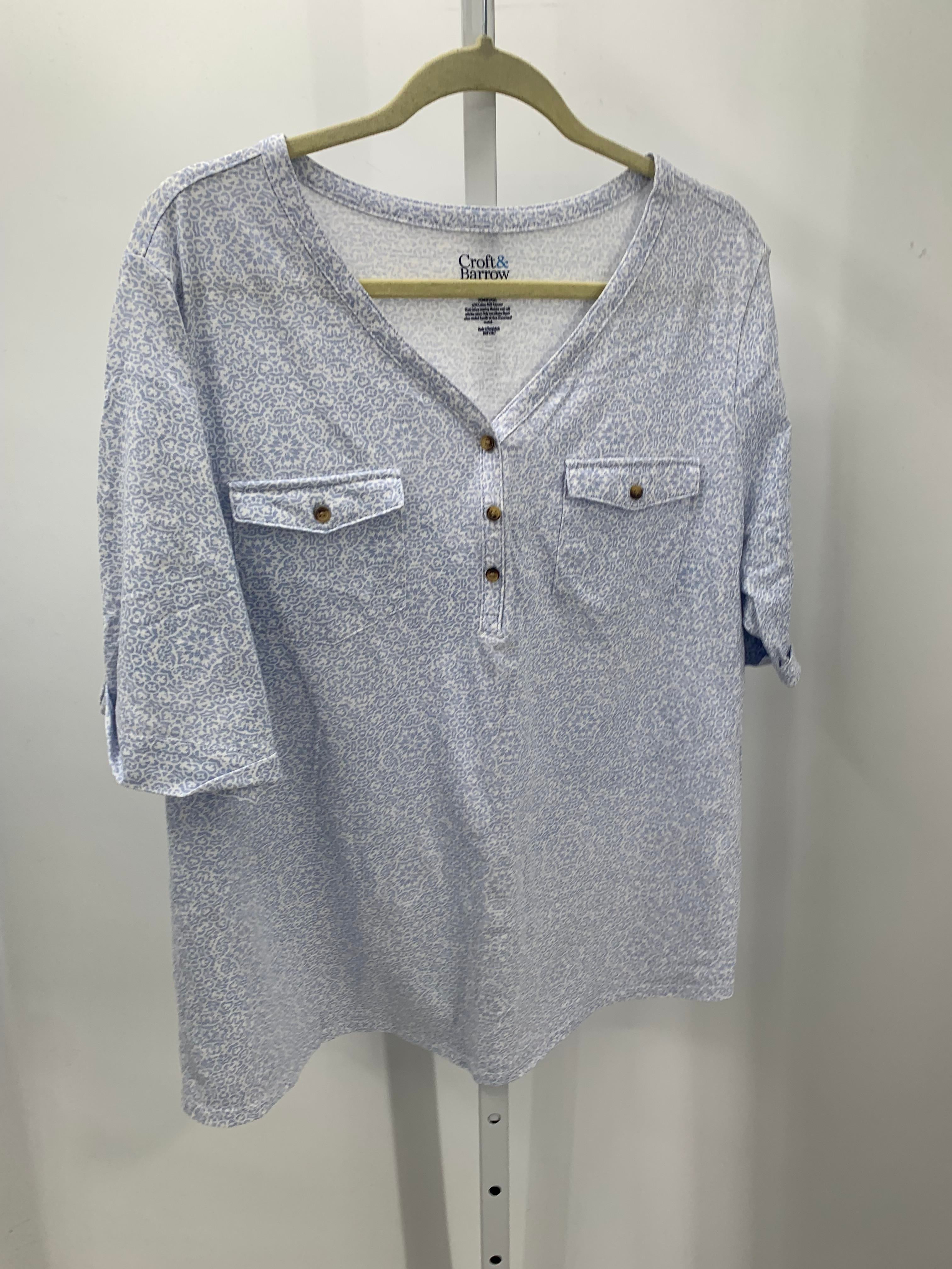 Croft & Barrow Size 1X Womens Short Sleeve Shirt