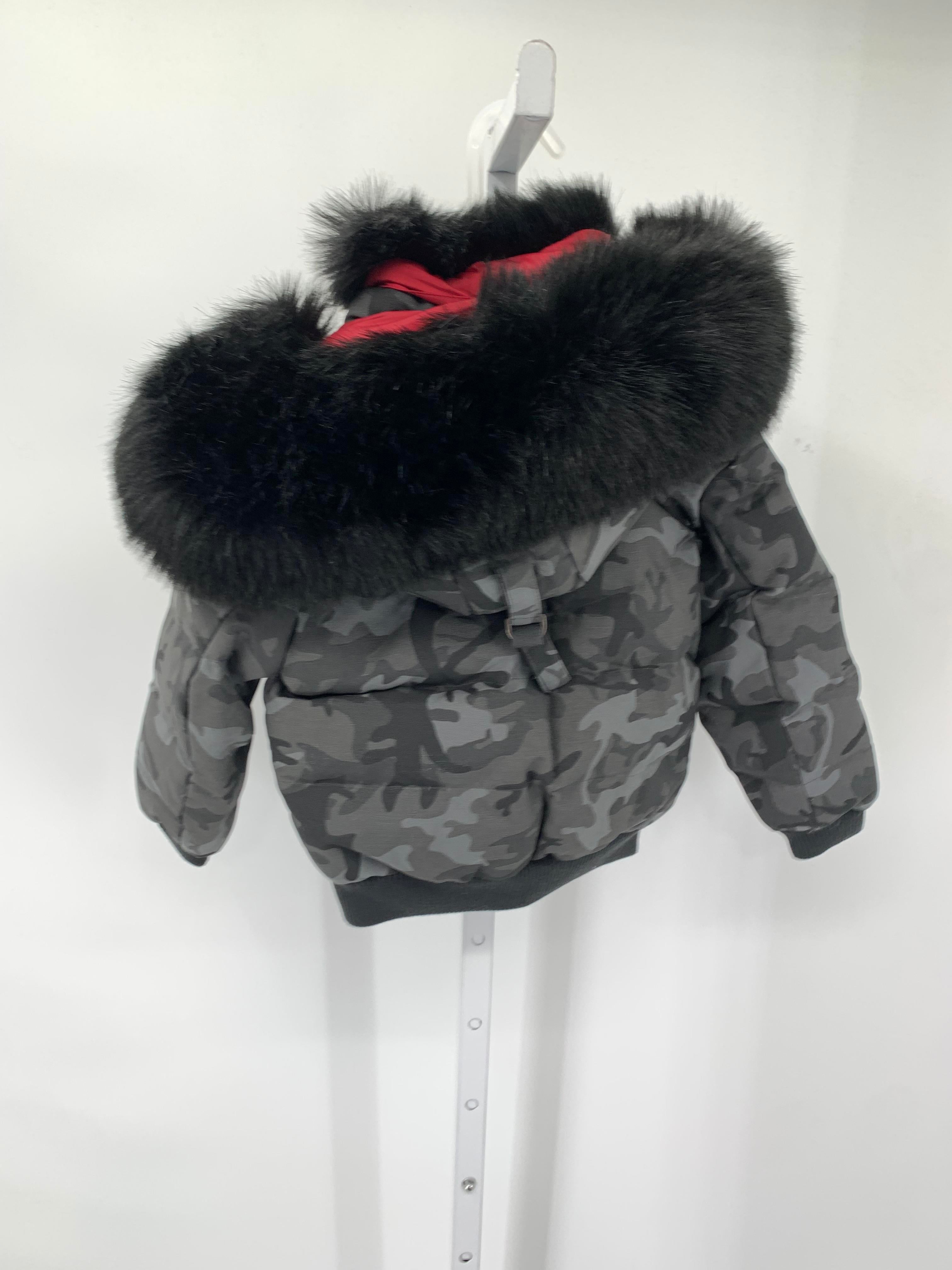 CAMO FAUX FUR HOODED ZIP