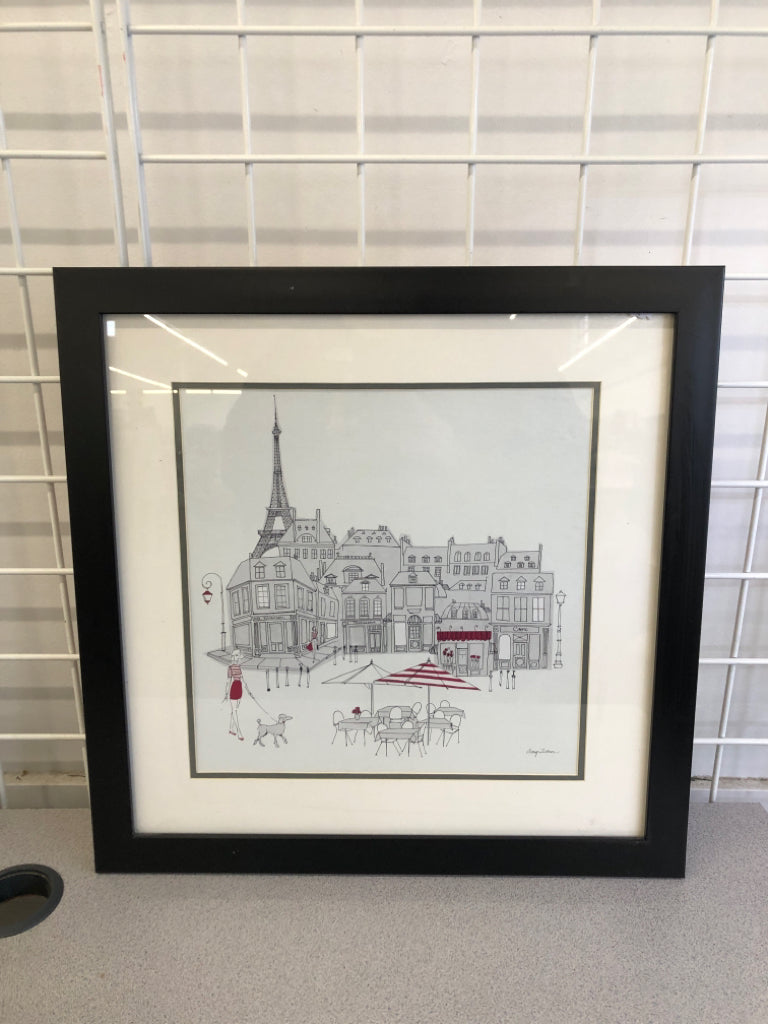 PARIS SKETCH IN BLACK FRAME.