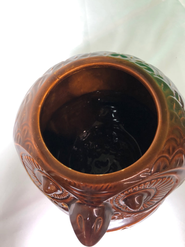 VTG HEAVY BROWN OWL COOKIE JAR #204.
