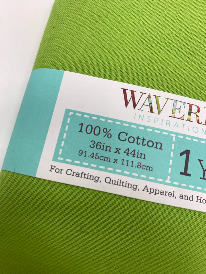 NWT GREEN COTTON FABRIC 1 YARD.