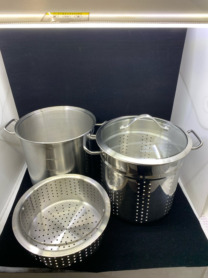 3 PC STEAMER/STOCK POT W/ LID.