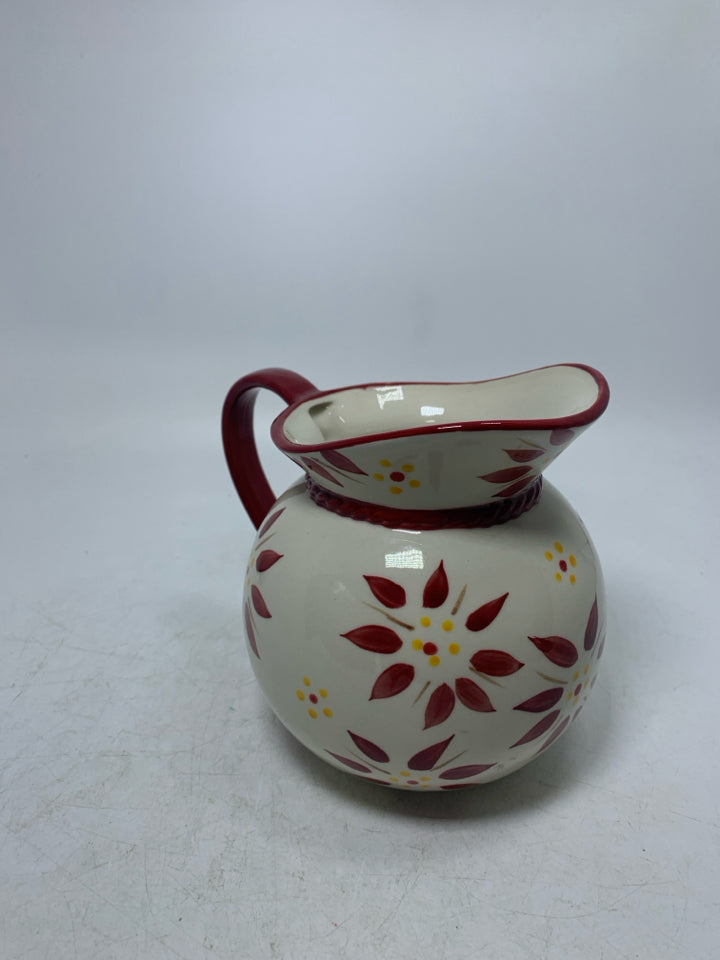 RED FLORAL PITCHER.