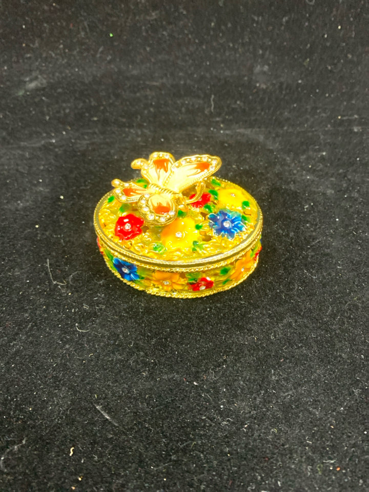 MINI BUTTERFLY TRINKET BOX W/GEMS.