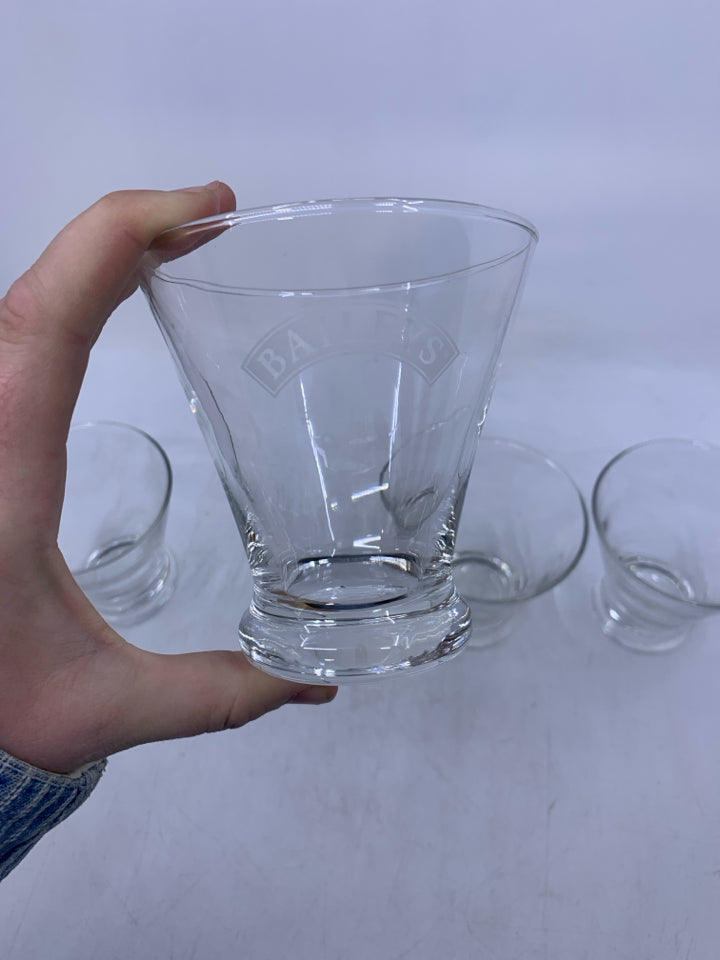 4 BAILEYS COCKTAIL GLASSES.