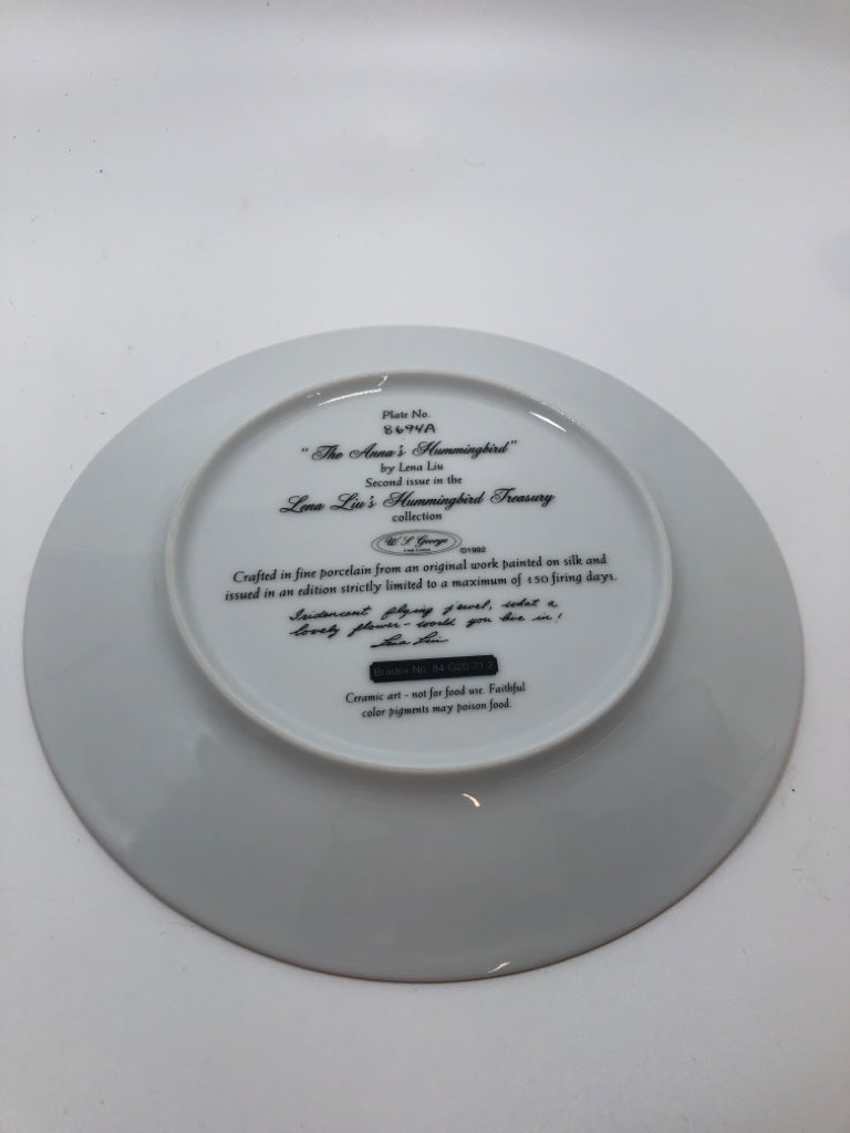 VTG "THE ANNAS HUMMINGBIRD" PLATE