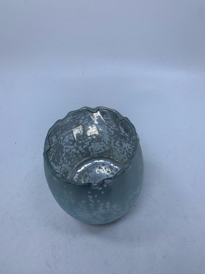 MERCURY GLASS TEA LIGHT HOLDER.