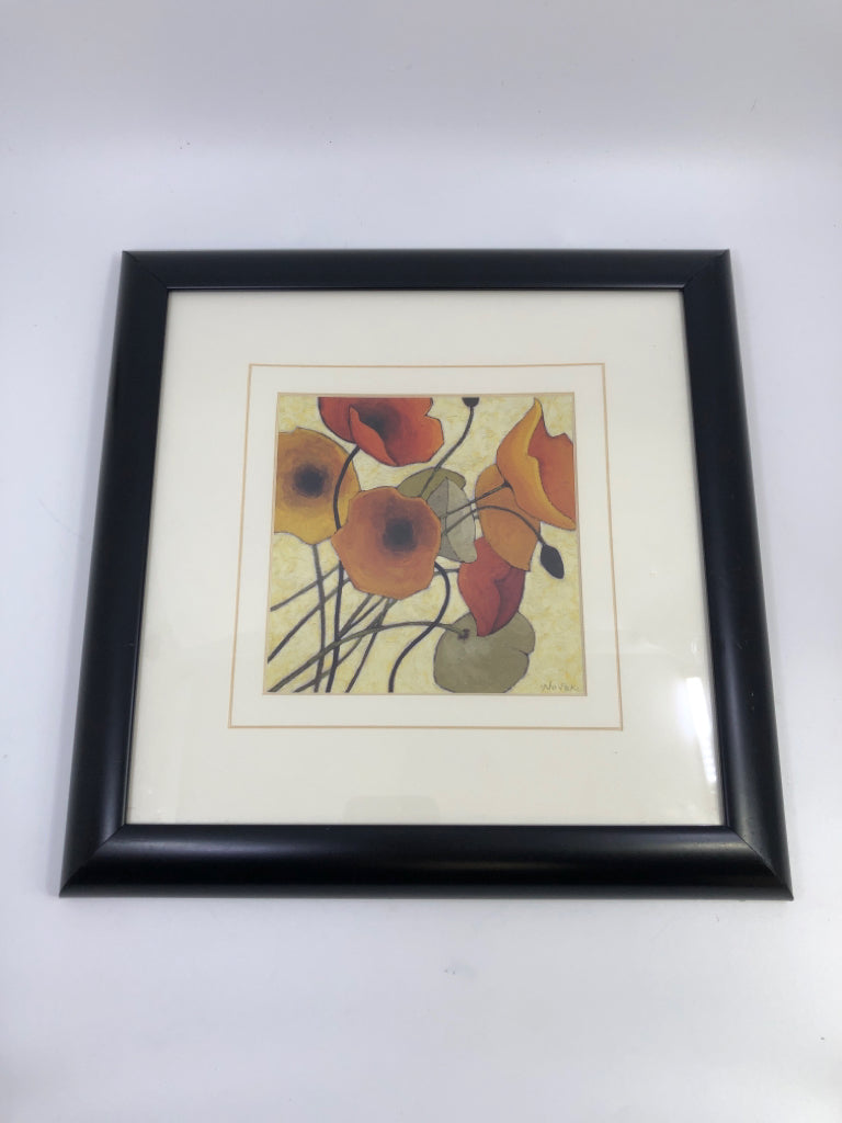 RED POPPY PRINT IN BLACK FRAME.