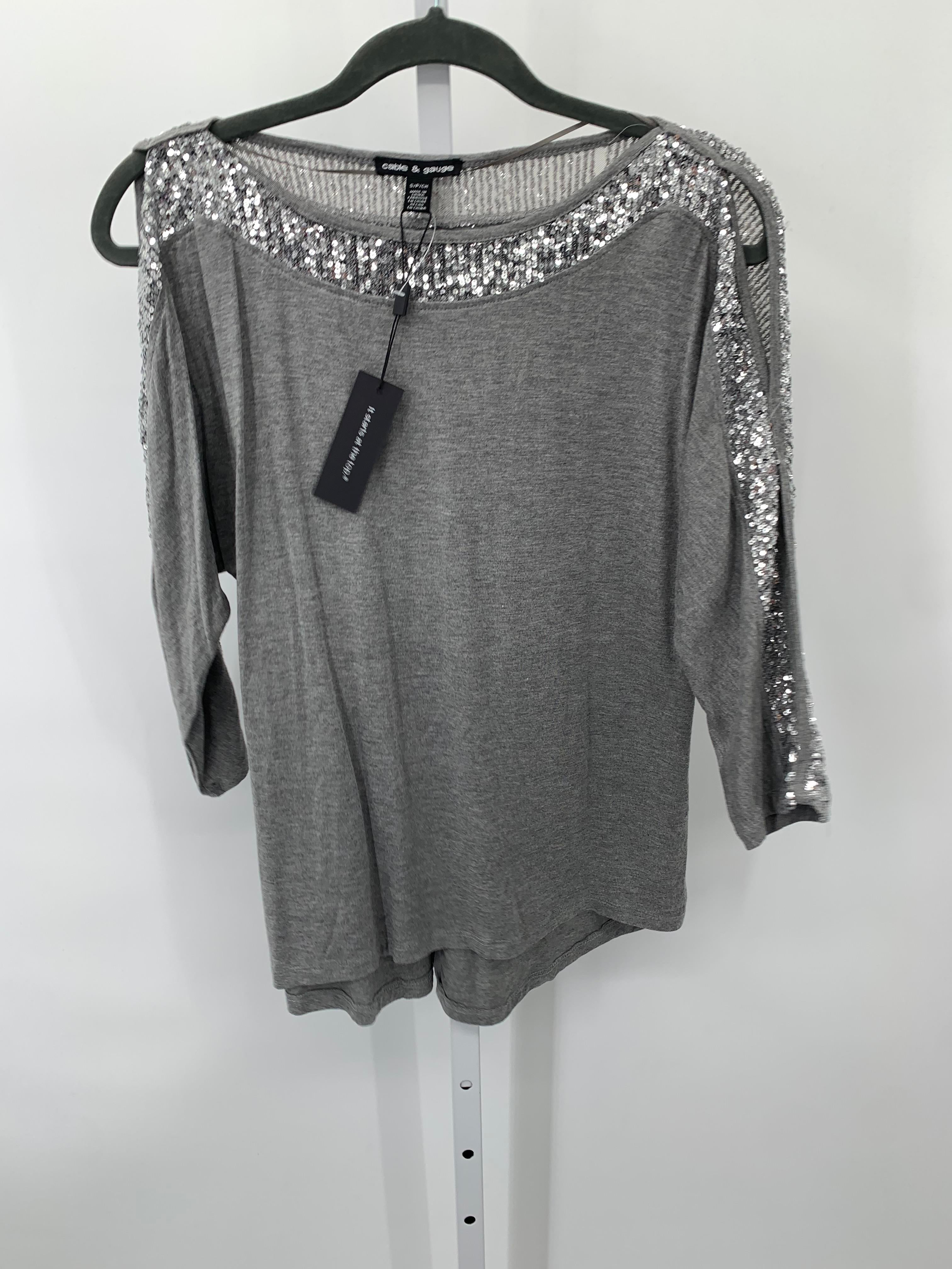 Cable & Gauge Size Small Misses 3/4 Sleeve Shirt