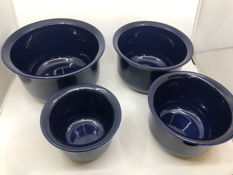 4 DARK BLUE PFALTZGRAFF NESTING BOWLS.