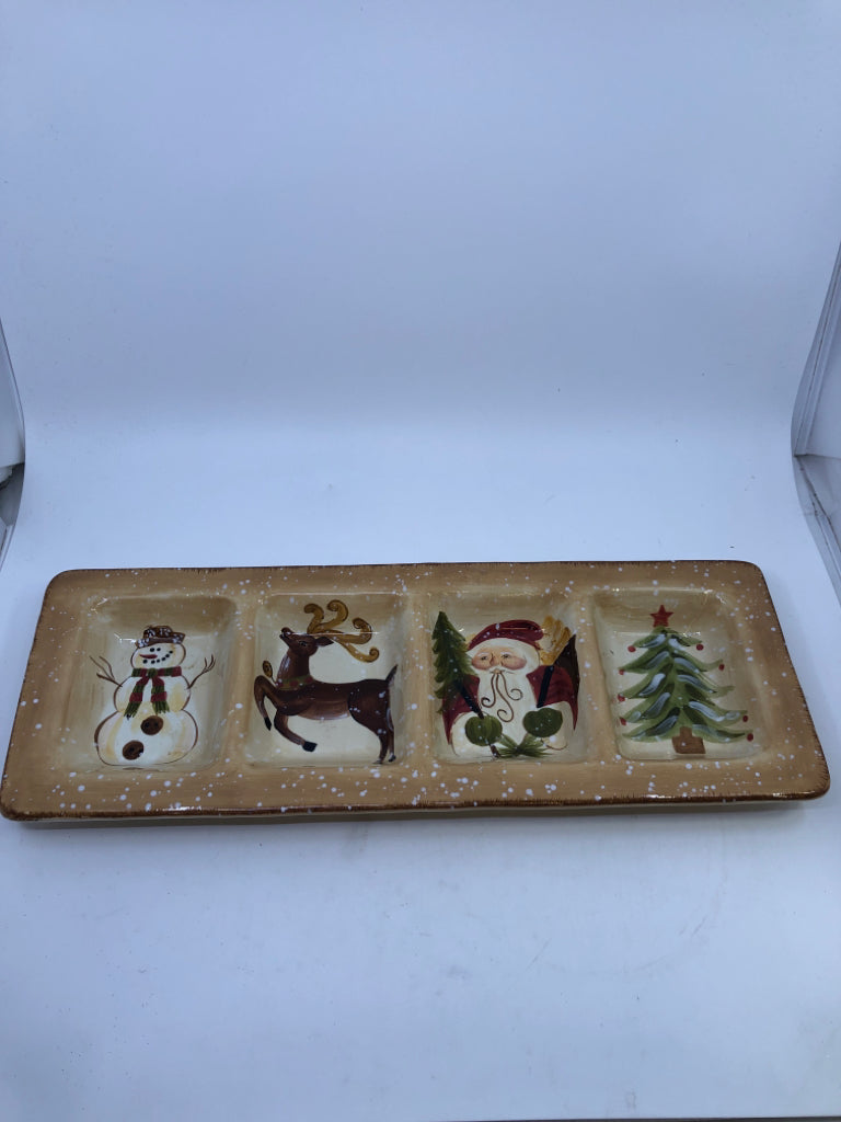 BROWN DIVIDED HOLIDAY SERVER.