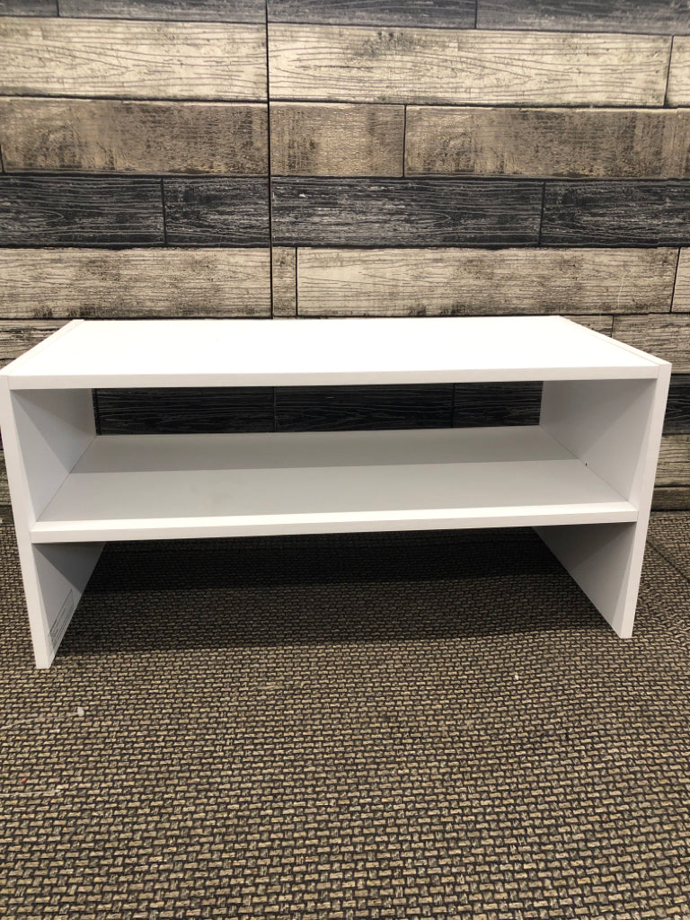 SMALL WHITE SHOE RACK.